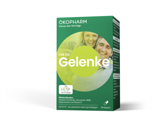 Sie sehen eine Packung Ökopharm® Wirkkombination für die Gelenke Kapseln 90ST, Produktbild: 01 Ökopharm® Wirkkombination für die Gelenke Kapseln 90ST, A-Nr.: 5738785 - 01