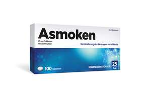 Sie sehen eine Packung ASMOKEN 1,5mg Tabletten 100 Stück, Produktbild: 01 ASMOKEN 1,5mg Tabletten 100 Stück, A-Nr.: 5532658 - 01