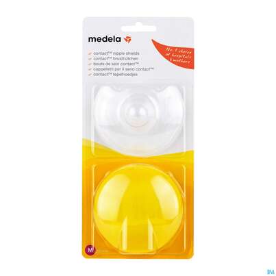 Sie sehen eine Packung Brusthuetchen Medela Contact-brusthutchen +aufbewahrunsbox Gr M 2st, Produktbild: 01 Brusthuetchen Medela Contact-brusthutchen +aufbewahrunsbox Gr M 2st, A-Nr.: 3248203 - 01