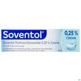 Sie sehen eine Packung Soventol Hydrocortisonacetat Creme 0,25% 20g, Produktbild: 01 Soventol Hydrocortisonacetat Creme 0,25% 20g, A-Nr.: 5518701 - 01