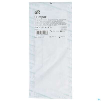 Sie sehen eine Packung Wundverband Curapor Steril Chirurgisch 10x 25cm 1st, Produktbild: 01 Wundverband Curapor Steril Chirurgisch 10x 25cm 1st, A-Nr.: 4534201 - 01