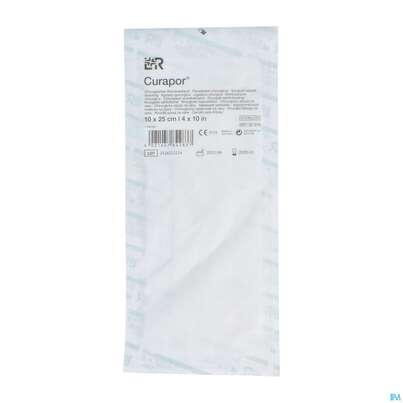 Sie sehen eine Packung Wundverband Curapor Steril Chirurgisch 10x 25cm 1st, Produktbild: 02 Wundverband Curapor Steril Chirurgisch 10x 25cm 1st, A-Nr.: 4534201 - 02