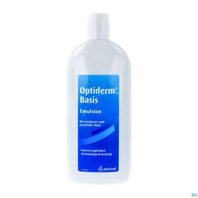 Sie sehen eine Packung Optiderm Basis Emulsion 500ml, Produktbild: 01 Optiderm Basis Emulsion 500ml, A-Nr.: 4727265 - 01
