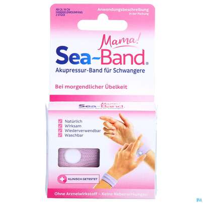 Sie sehen eine Packung Akupressurband Sea Band Pharmag Fuer Erwachsene Mama Rosa 2st, Produktbild: 01 Akupressurband Sea Band Pharmag Fuer Erwachsene Mama Rosa 2st, A-Nr.: 4197896 - 01