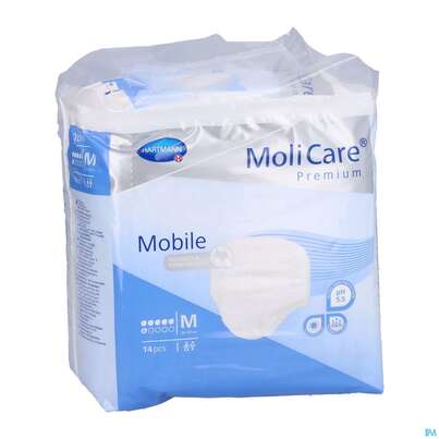 Inkontinenz Molicare Premium/mobile/6 Tropfen Blau M 80-120cm 14st, A-Nr.: 2578648 - 05