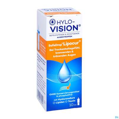 Sie sehen eine Packung Augentropfen Hylo-vision Safe Drop Lipocur 10ml 1st, Produktbild: 03 Augentropfen Hylo-vision Safe Drop Lipocur 10ml 1st, A-Nr.: 5381567 - 03