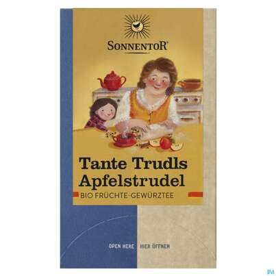 Sie sehen eine Packung Sonnentor Tee/bio Tante Trudls Apfelstrudel Tee 02236 18st, Produktbild: 03 Sonnentor Tee/bio Tante Trudls Apfelstrudel Tee 02236 18st, A-Nr.: 4388805 - 03