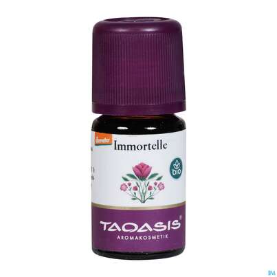 Sie sehen eine Packung Aetherische Oele Taoasis Bio Immortelle 5ml, Produktbild: 01 Aetherische Oele Taoasis Bio Immortelle 5ml, A-Nr.: 3494942 - 01