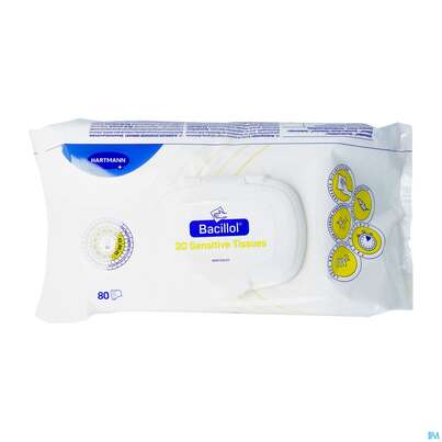 Sie sehen eine Packung Desinfektionstuecher Bacillol/30 Flaechen Sensitive Tissues 80st, Produktbild: 02 Desinfektionstuecher Bacillol/30 Flaechen Sensitive Tissues 80st, A-Nr.: 5477793 - 02