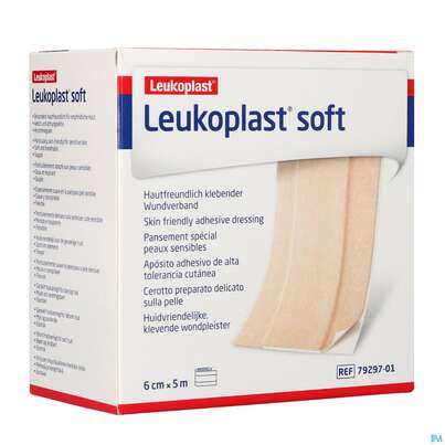 Sie sehen eine Packung Wundpflaster Leukoplast/soft 5mx 6cm 7929701 1st, Produktbild: 02 Wundpflaster Leukoplast/soft 5mx 6cm 7929701 1st, A-Nr.: 4803948 - 02