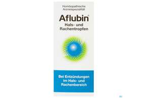 Sie sehen eine Packung Aflubin Hals U.rachentropfen 50ml, Produktbild: 01 Aflubin Hals U.rachentropfen 50ml, A-Nr.: 4223659 - 01