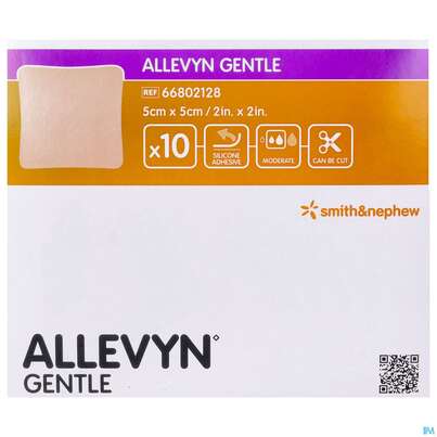 Sie sehen eine Packung Wundauflagen Allevyn/gentle Haftend +gelkleber 5x 5cm 10st, Produktbild: 02 Wundauflagen Allevyn/gentle Haftend +gelkleber 5x 5cm 10st, A-Nr.: 3748035 - 02