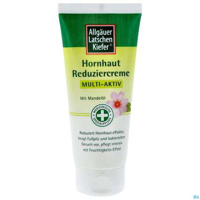 Sie sehen eine Packung Allgaeuer Latschenkiefer Hornhaut Reduziercreme Multi-aktiv 100ml, Produktbild: 01 Allgaeuer Latschenkiefer Hornhaut Reduziercreme Multi-aktiv 100ml, A-Nr.: 5704987 - 01