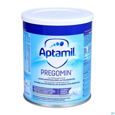 Sie sehen eine Packung Aptamil Spezialnahrung Pregomin 400g, Produktbild: 01 Aptamil Spezialnahrung Pregomin 400g, A-Nr.: 5301841 - 01