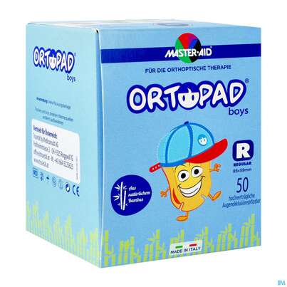 Sie sehen eine Packung AUGOKKLUSPFLASTER ORT.F BOY REGUL 50ST, Produktbild: 02 AUGOKKLUSPFLASTER ORT.F BOY REGUL 50ST, A-Nr.: 2880531 - 02