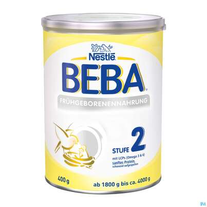 Sie sehen eine Packung Beba Fruehgeborenennahrung Stufe 2 12554 400g, Produktbild: 01 Beba Fruehgeborenennahrung Stufe 2 12554 400g, A-Nr.: 3435810 - 01
