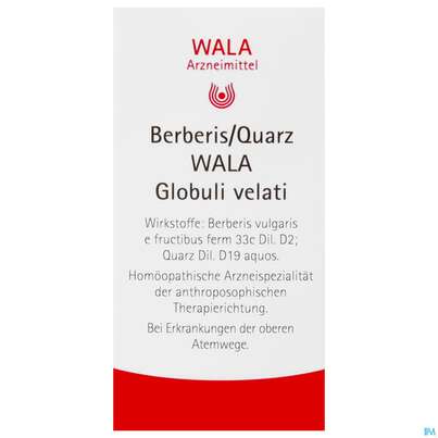 Sie sehen eine Packung Berberis Quarz Wala Globuli Velati 20g, Produktbild: 01 Berberis Quarz Wala Globuli Velati 20g, A-Nr.: 4480741 - 01