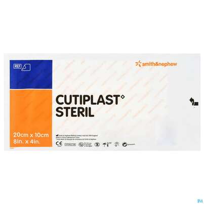Sie sehen eine Packung Wundverband Cutiplast Steril 20x 10cm 1475 1st, Produktbild: 01 Wundverband Cutiplast Steril 20x 10cm 1475 1st, A-Nr.: 1188589 - 01