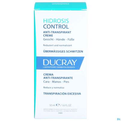 Sie sehen eine Packung Ducray Hidrosis Control Hidrosis Control Creme Für Gesicht, Hände Und Füße 50ml, Produktbild: 01 Ducray Hidrosis Control Hidrosis Control Creme Für Gesicht, Hände Und Füße 50ml, A-Nr.: 5607362 - 01