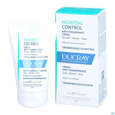 Sie sehen eine Packung Ducray Hidrosis Control Hidrosis Control Creme Für Gesicht, Hände Und Füße 50ml, Produktbild: 04 Ducray Hidrosis Control Hidrosis Control Creme Für Gesicht, Hände Und Füße 50ml, A-Nr.: 5607362 - 04
