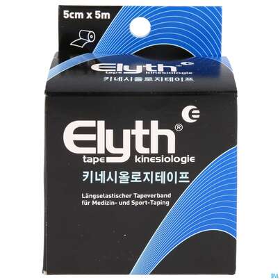 Sie sehen eine Packung Tape Elyth Kinesiotape-verband 5cmx 5m Schwarz 1st, Produktbild: 01 Tape Elyth Kinesiotape-verband 5cmx 5m Schwarz 1st, A-Nr.: 3267270 - 01
