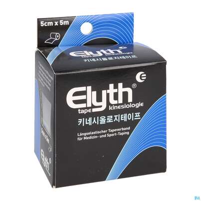 Sie sehen eine Packung Tape Elyth Kinesiotape-verband 5cmx 5m Schwarz 1st, Produktbild: 05 Tape Elyth Kinesiotape-verband 5cmx 5m Schwarz 1st, A-Nr.: 3267270 - 05