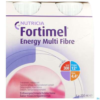 Fortimel/multifibre 1,5kcal 200ml Flasche Erdbeer 4st, A-Nr.: 3237671 - 01