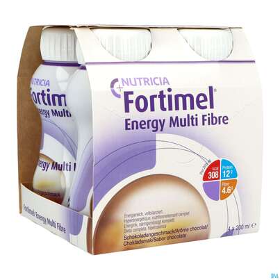 Fortimel/multifibre 1,5kcal 200ml Flasche Schoko 4st, A-Nr.: 3237719 - 02