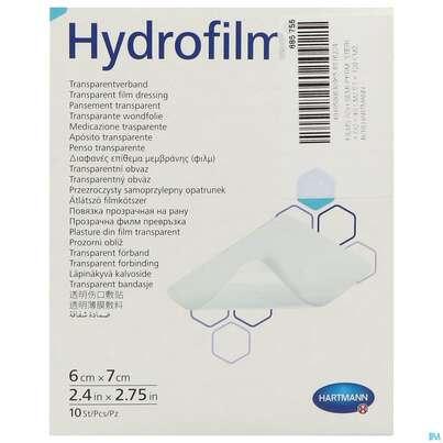 Sie sehen eine Packung Wundverband Hydrofilm 6x 7cm 10st, Produktbild: 01 Wundverband Hydrofilm 6x 7cm 10st, A-Nr.: 3697065 - 01