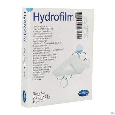 Sie sehen eine Packung Wundverband Hydrofilm 6x 7cm 10st, Produktbild: 02 Wundverband Hydrofilm 6x 7cm 10st, A-Nr.: 3697065 - 02