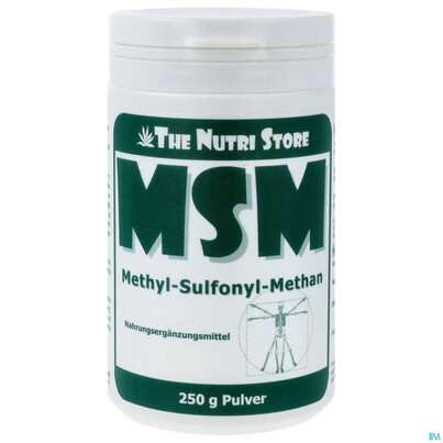 Sie sehen eine Packung Msm Pulver 100% Rein Methyl-sulfonyl-methan 250g, Produktbild: 01 Msm Pulver 100% Rein Methyl-sulfonyl-methan 250g, A-Nr.: 4126034 - 01