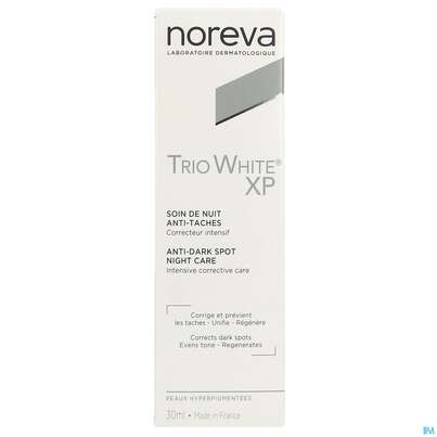 Sie sehen eine Packung Noreva Trio White Xp Nachtpflege 30ml, Produktbild: 01 Noreva Trio White Xp Nachtpflege 30ml, A-Nr.: 3948188 - 01