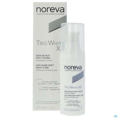Sie sehen eine Packung Noreva Trio White Xp Nachtpflege 30ml, Produktbild: 05 Noreva Trio White Xp Nachtpflege 30ml, A-Nr.: 3948188 - 05