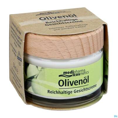 Sie sehen eine Packung Oliven Oel Gesichtscreme Reichhaltig 50ml, Produktbild: 03 Oliven Oel Gesichtscreme Reichhaltig 50ml, A-Nr.: 5273636 - 03