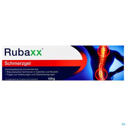 Sie sehen eine Packung Rubaxx Schmerzgel 120g, Produktbild: 01 Rubaxx Schmerzgel 120g, A-Nr.: 4980797 - 01
