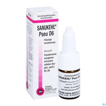 Sie sehen eine Packung Sanukehl Pseu Tropfen D6 10ml, Produktbild: 05 Sanukehl Pseu Tropfen D6 10ml, A-Nr.: 2216980 - 05