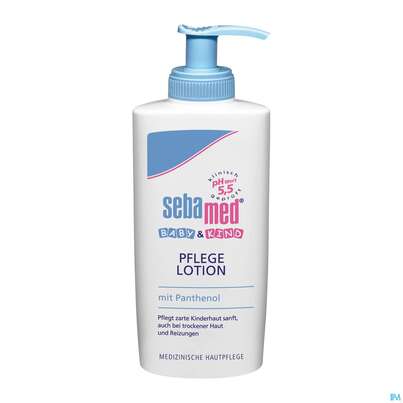 Sie sehen eine Packung Sebamed/sebapharma Baby/+kinder Pflegelotion +spender 200ml, Produktbild: 01 Sebamed/sebapharma Baby/+kinder Pflegelotion +spender 200ml, A-Nr.: 4346965 - 01