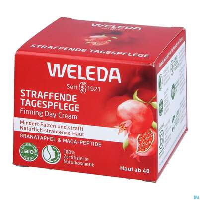 Sie sehen eine Packung Weleda Granatapfel/+maca Peptide Straffende Tagespflege 40ml, Produktbild: 03 Weleda Granatapfel/+maca Peptide Straffende Tagespflege 40ml, A-Nr.: 5652687 - 03