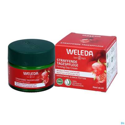 Sie sehen eine Packung Weleda Granatapfel/+maca Peptide Straffende Tagespflege 40ml, Produktbild: 04 Weleda Granatapfel/+maca Peptide Straffende Tagespflege 40ml, A-Nr.: 5652687 - 04