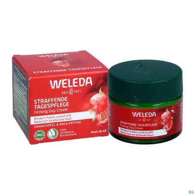 Sie sehen eine Packung Weleda Granatapfel/+maca Peptide Straffende Tagespflege 40ml, Produktbild: 05 Weleda Granatapfel/+maca Peptide Straffende Tagespflege 40ml, A-Nr.: 5652687 - 05