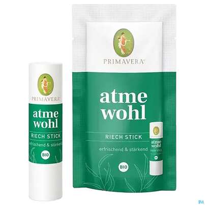 Sie sehen eine Packung Primavera Atmewohl Riech Stick Bio 0,8ml, Produktbild: 02 Primavera Atmewohl Riech Stick Bio 0,8ml, A-Nr.: 4761842 - 02