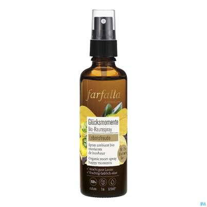 Sie sehen eine Packung Farfalla Bio-raumspray Vanille Mandarine Gluecksmomente 75ml, Produktbild: 01 Farfalla Bio-raumspray Vanille Mandarine Gluecksmomente 75ml, A-Nr.: 4908156 - 01