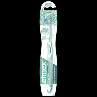 Sie sehen eine Packung elmex® Sensitive Professional Zahnbürste, extra weich, Produktbild: 01 elmex® Sensitive Professional Zahnbürste, extra weich, A-Nr.: 3697059 - 01