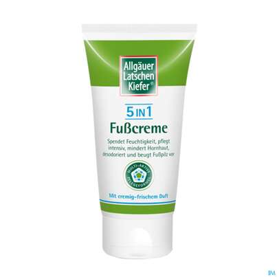 Sie sehen eine Packung Allgäuer Latschenkiefer 5 In 1 Fußcreme 75ml, Produktbild: 01 Allgäuer Latschenkiefer 5 In 1 Fußcreme 75ml, A-Nr.: 4286631 - 01