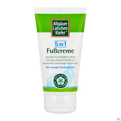 Sie sehen eine Packung Allgäuer Latschenkiefer 5 In 1 Fußcreme 75ml, Produktbild: 03 Allgäuer Latschenkiefer 5 In 1 Fußcreme 75ml, A-Nr.: 4286631 - 03