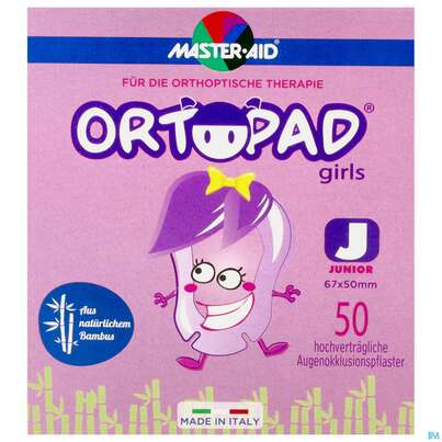 Sie sehen eine Packung Augenokklusionspflaster Ortopad For Girls Junior 50st, Produktbild: 01 Augenokklusionspflaster Ortopad For Girls Junior 50st, A-Nr.: 2880502 - 01