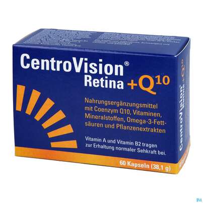 Sie sehen eine Packung Centrovision Kapseln Retina/+q10 60st, Produktbild: 01 Centrovision Kapseln Retina/+q10 60st, A-Nr.: 5817409 - 01