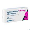 Cetirizin-Sandoz Filmtabl 10mg 10st, A-Nr.: 2456365 - 02