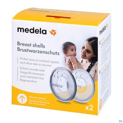 Sie sehen eine Packung Medela Brustwarzen-schutz 2st, Produktbild: 03 Medela Brustwarzen-schutz 2st, A-Nr.: 1367122 - 03