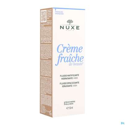 Sie sehen eine Packung Nuxe Creme/fraiche/de Beaute Moisturising/mattifying Fluid 2022 50ml, Produktbild: 03 Nuxe Creme/fraiche/de Beaute Moisturising/mattifying Fluid 2022 50ml, A-Nr.: 5669469 - 03